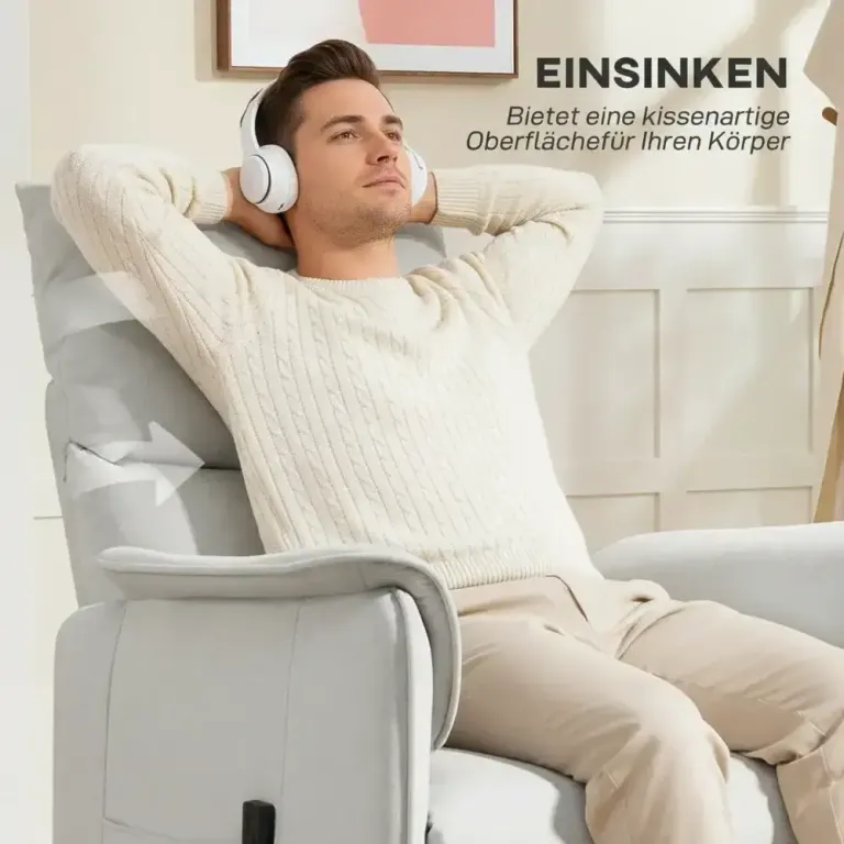 Elektrisk Reclinerfåtölj med Tyst Motor och Minnesfunktion Krämvit