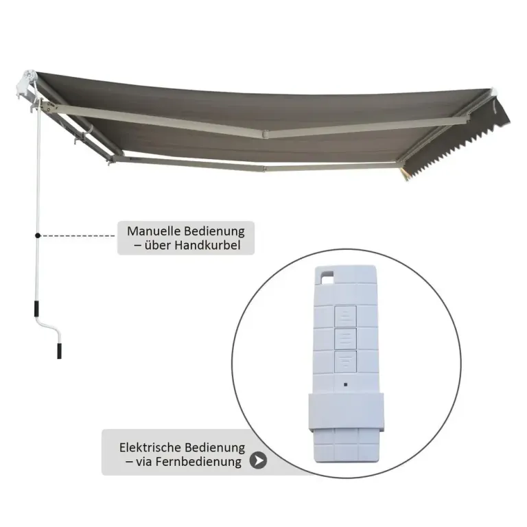 Elektrisk Vikarmsmarkis med Fjärrkontroll 5 x 3 m