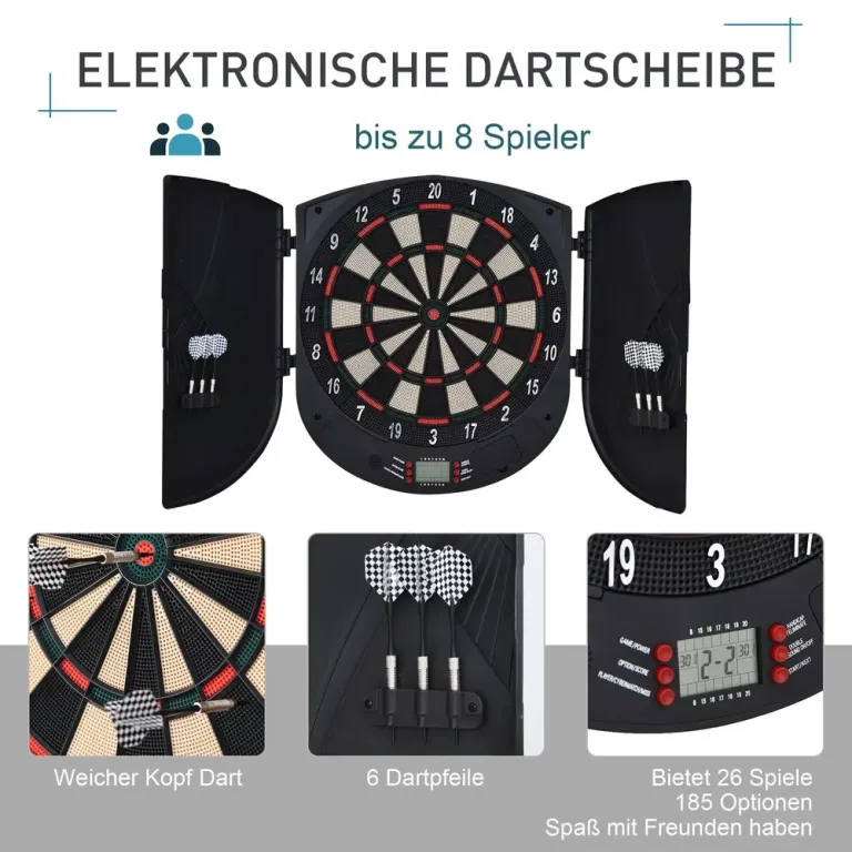 Elektronisk Darttavla med Skåpdörr och 6 Pilar Spel Spelare