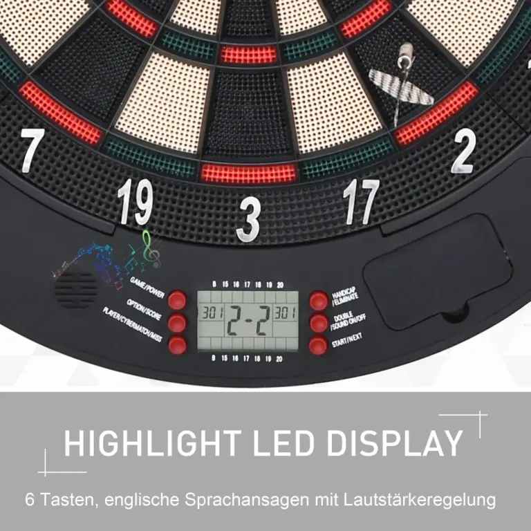Elektronisk Darttavla med Skåpdörr och 6 Pilar Spel Spelare