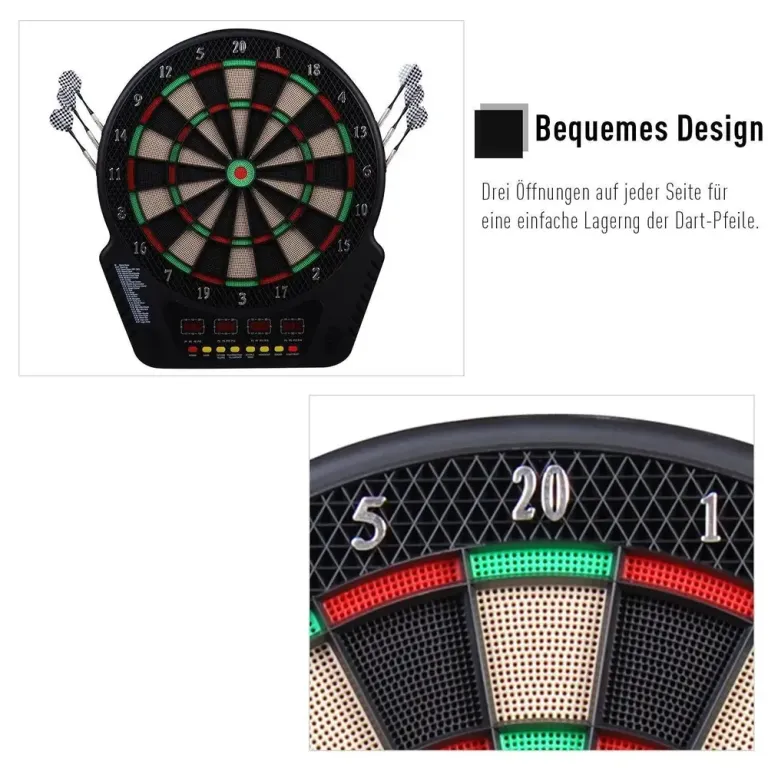 Elektronisk Darttavla med LED-Display och 6 Pilar Automatisk