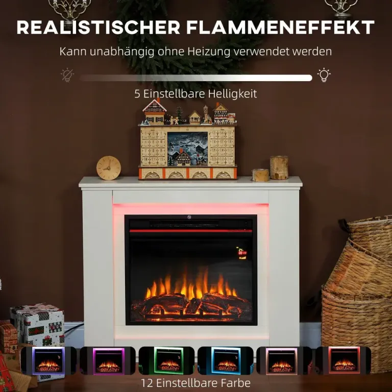 Elkamin med 12 Flamfärger och Fjärrkontroll