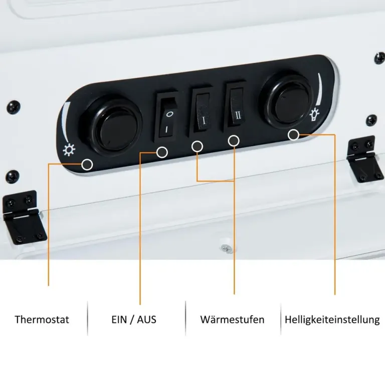 Elkamin med LED-Flammor 950/1850 w, Vit Elektrisk Flamma Effekt