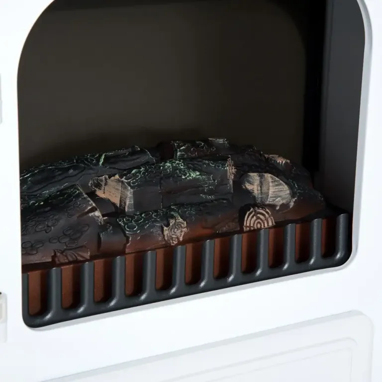 Elkamin med LED-Flammor 950/1850 w, Vit Elektrisk Flamma Effekt