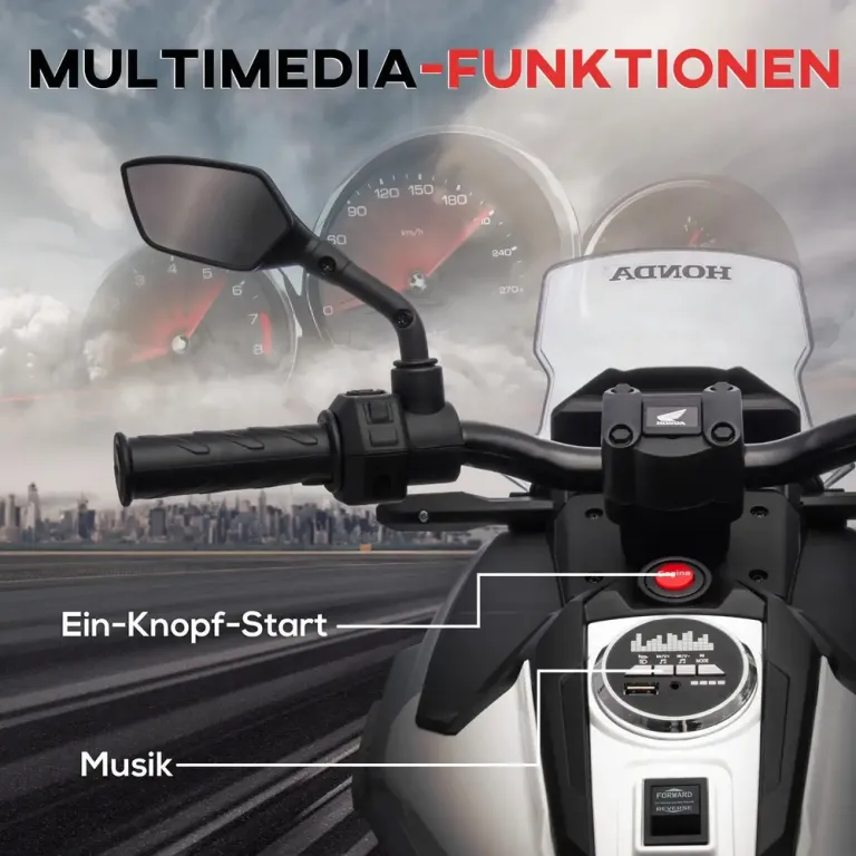 Elmotorcykel för Barn med Musik och Ljus Upp till 30 kg Honda