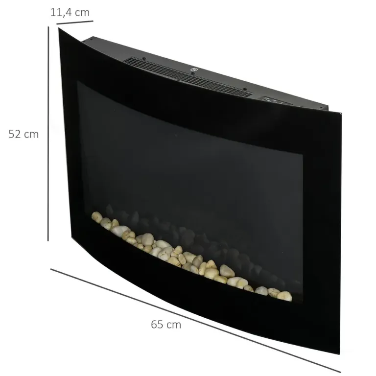 Elspis Elektrisk Kamin Svart Rostfritt 65 x 11,4 x 52 Cm