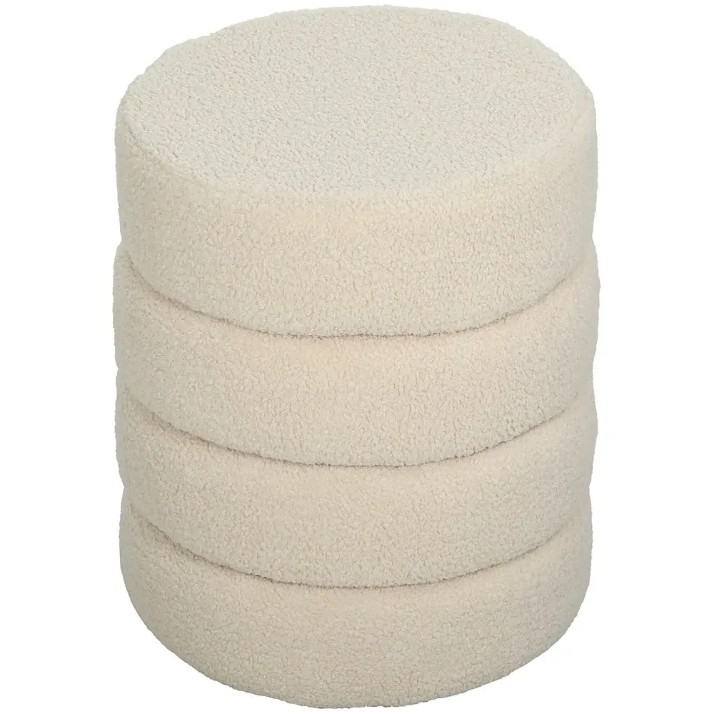 Rund Pall i Teddyfleece Upp till 120 Kg Beige Ø40x45 Cm