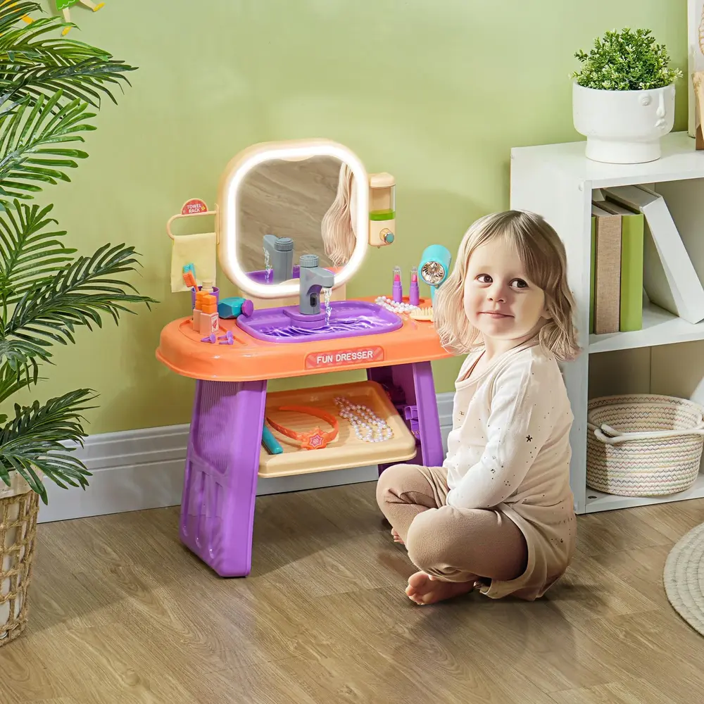 Sminkbord Barnbord Lila av Plast för Barn 3-6 År