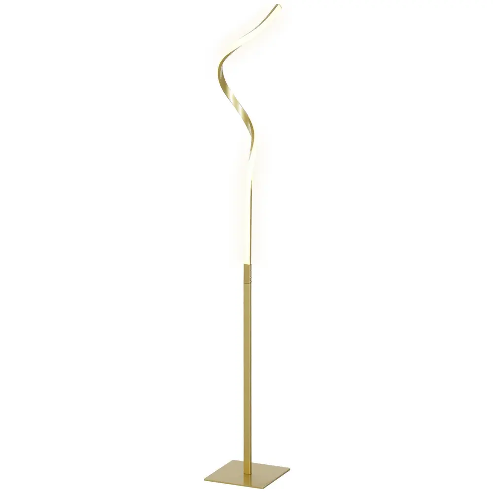 Golvlampa LED Lampa i Spiraldesign Guld av Metall 146 Cm