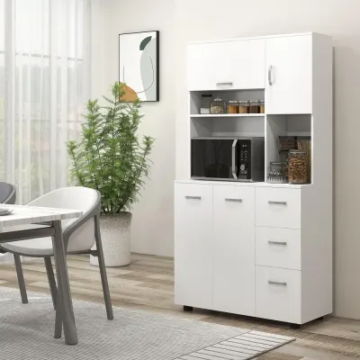 Köksskåp Förvaringsskåp Vit av MDF Skåp 89 x 39,5 x 168 cm