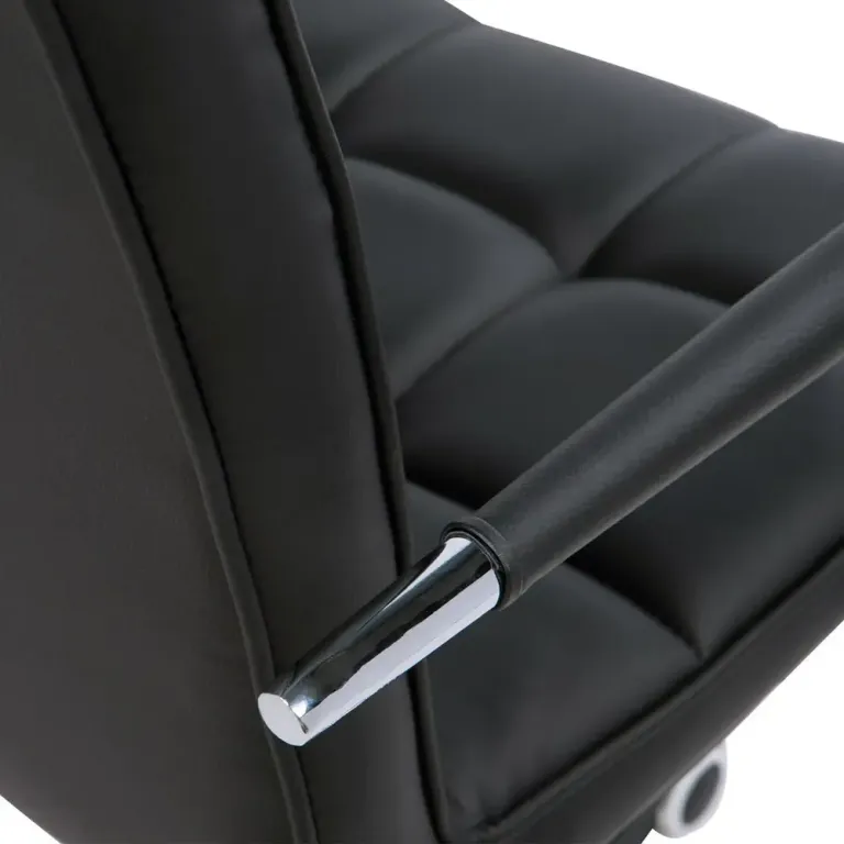Ergonomisk Arbetsstol Rullpall Höjdjusterbar Svart