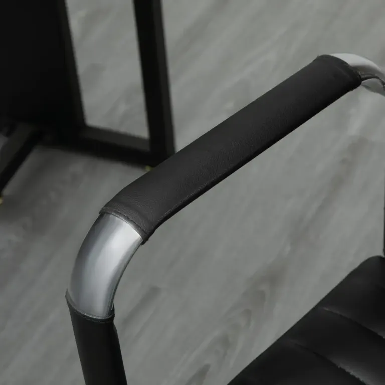 Ergonomisk Kontorsstol i Konstläder Hög Rygg Svart Konferensstol