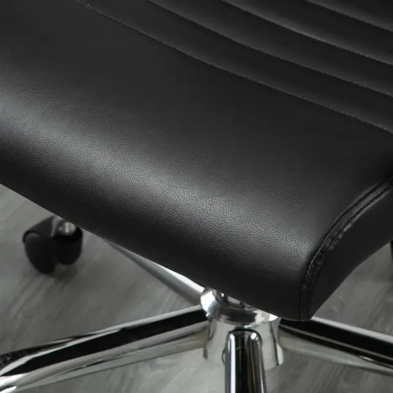 Ergonomisk Kontorsstol i Konstläder Hög Rygg Svart Konferensstol