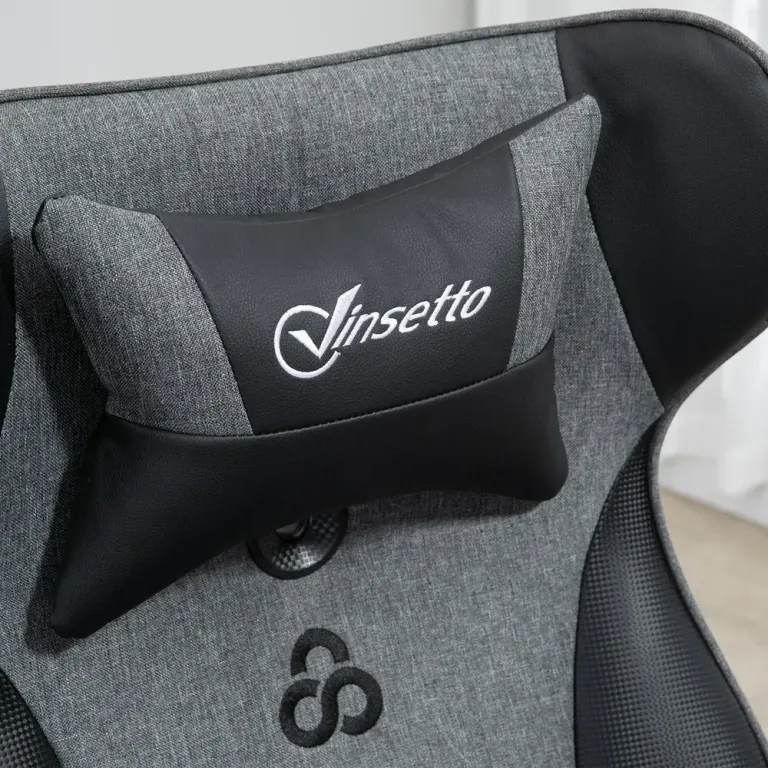 Ergonomisk Gamingstol i Konstläder Svart Rund Justerbar Höjd Stöd