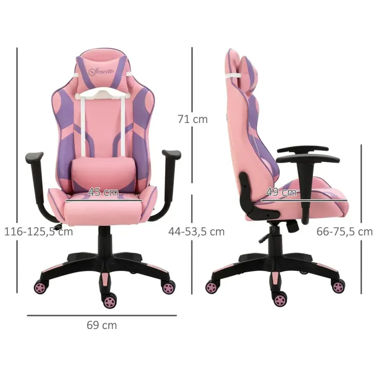 Ergonomisk Gamingstol Kontorsstol med Hög Rygg Röd