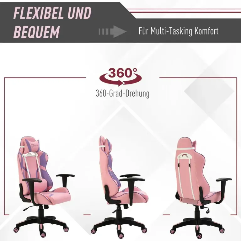Ergonomisk Gamingstol Kontorsstol med Hög Rygg Röd