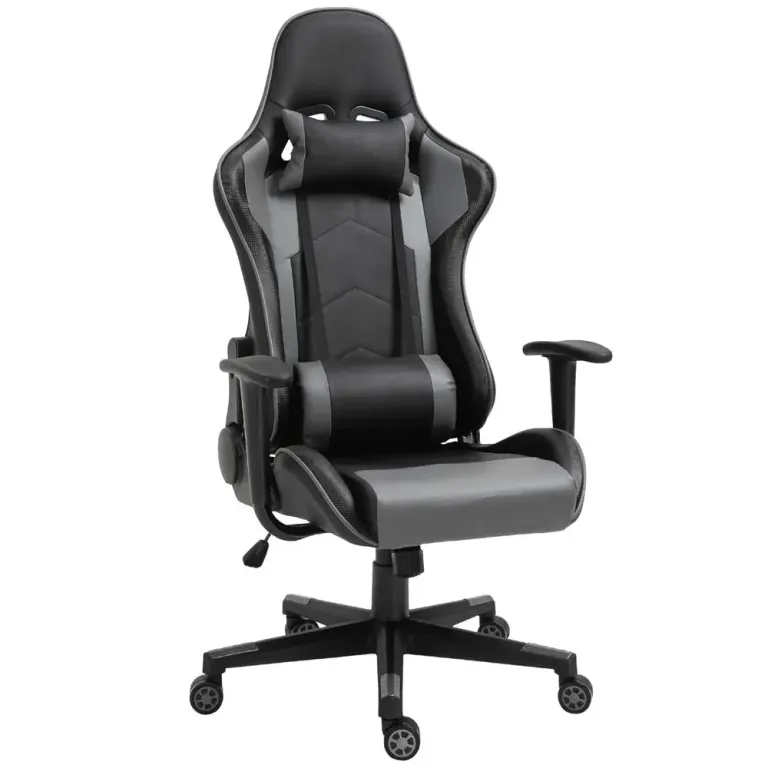 Ergonomisk Gamingstol Kontorsstol med Hög Rygg Svart