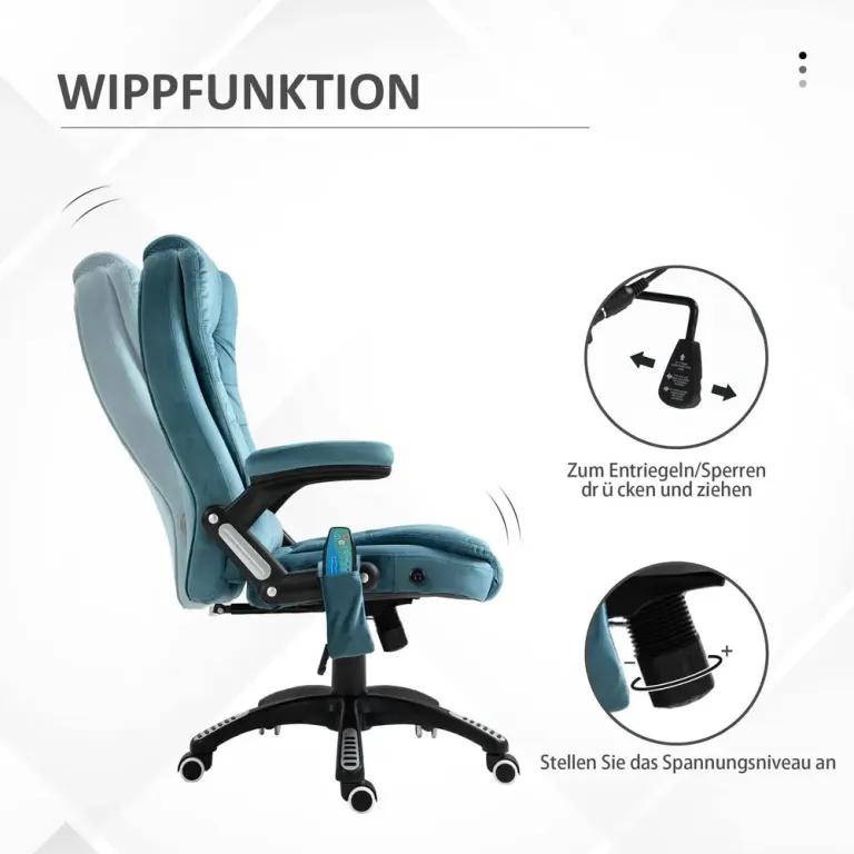 Ergonomisk Gamingstol Kontorsstol med Massage & Värme