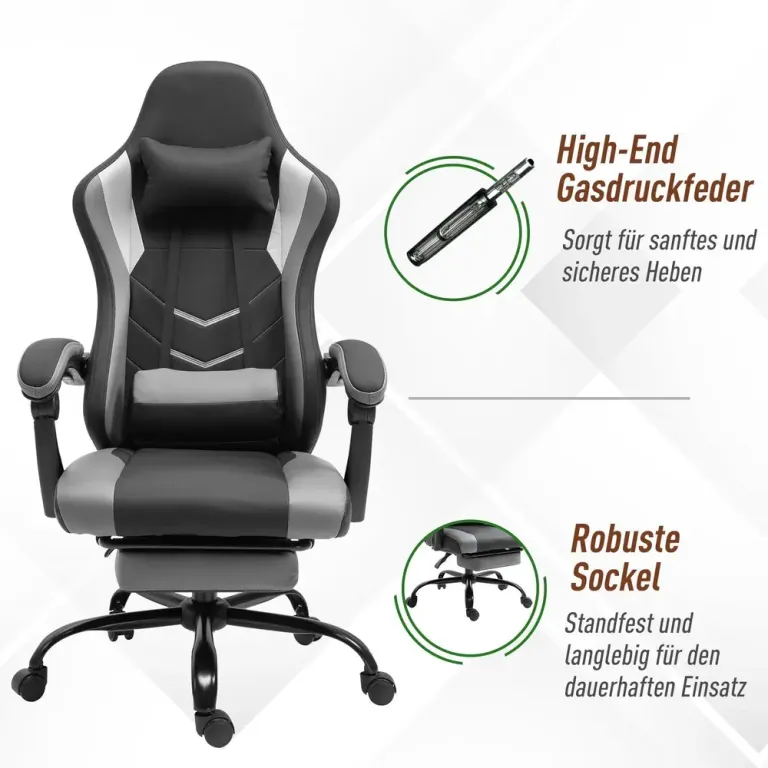 Ergonomisk Gamingstol Kontorsstol med Massage & Värme
