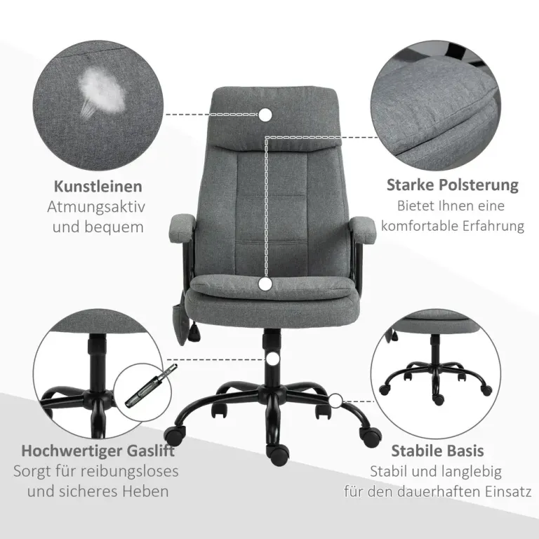 Ergonomisk Gamingstol med Massage & Nackstöd