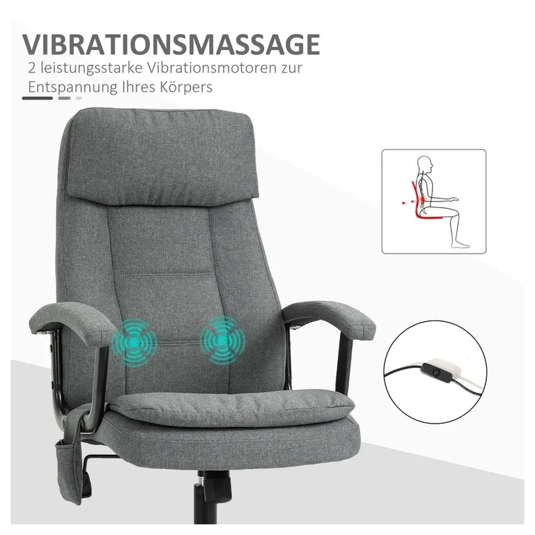 Ergonomisk Gamingstol med Massage & Nackstöd