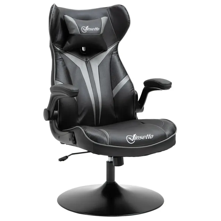 Ergonomisk Gamingstol med Nackstöd Konstläder Grå