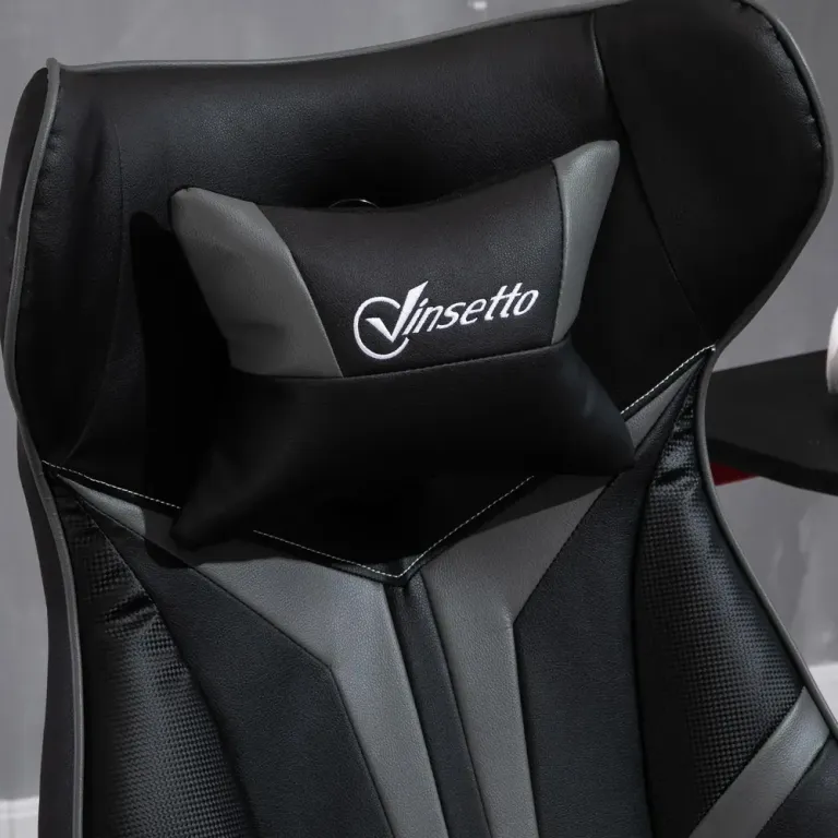 Ergonomisk Gamingstol med Nackstöd Konstläder Grå