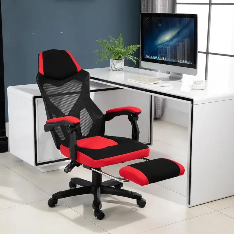 Ergonomisk Gamingstol med Nackstöd & Ländryggsstöd Svart Kontorsstol