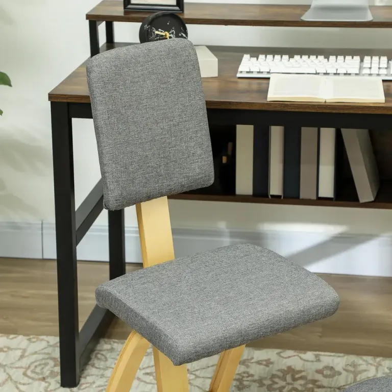 Ergonomisk Knästol Hälsostol för Hem och Kontor Knäböjstol Björkträ