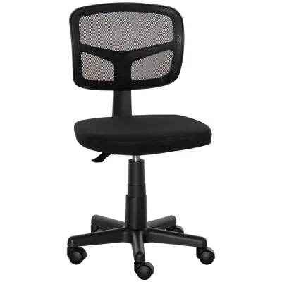 Ergonomisk Kontorsstol Höjdjusterbar Snurrstol Utan Armstöd