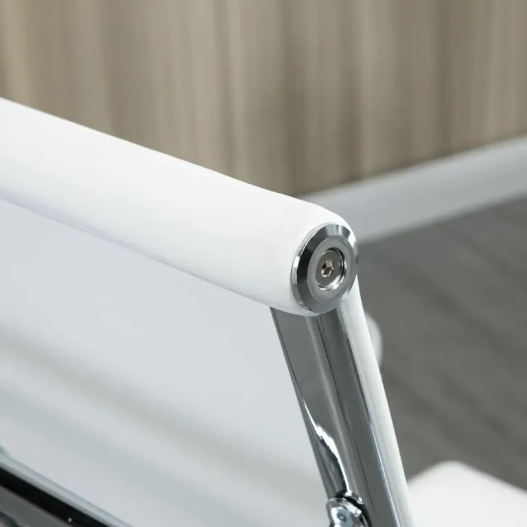 Ergonomisk Kontorsstol i Konstläder Hög Rygg Vit