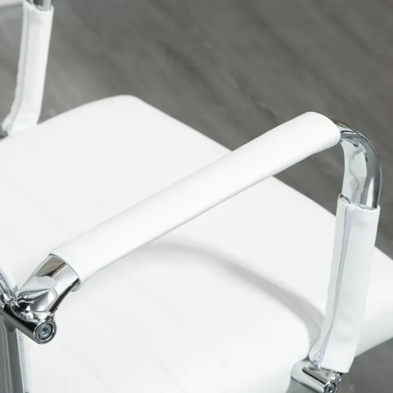 Ergonomisk Kontorsstol i Konstläder Hög Rygg Vit