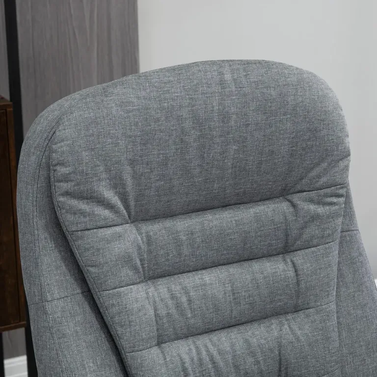 Ergonomisk Kontorsstol i Linnetyg med Vippfunktion Grå
