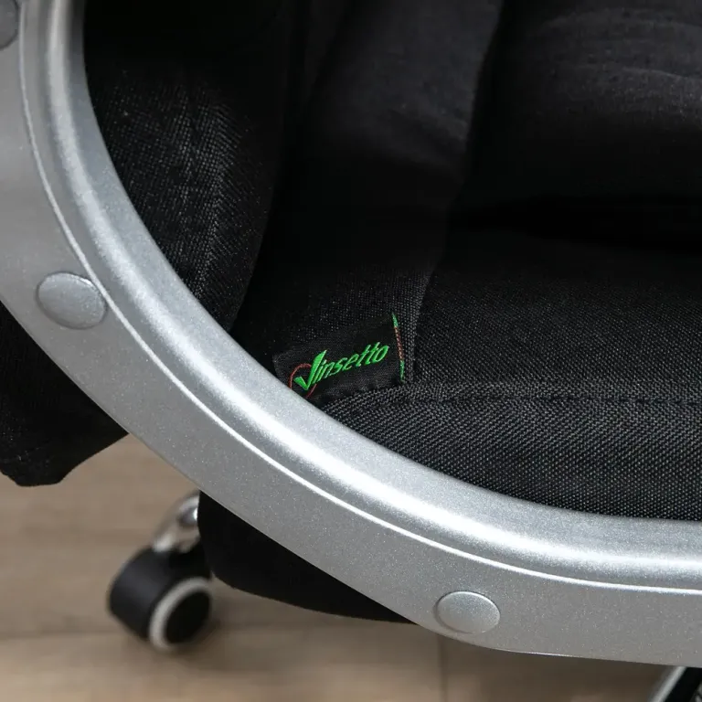 Ergonomisk Kontorsstol i Linnetyg med Vippfunktion Svart