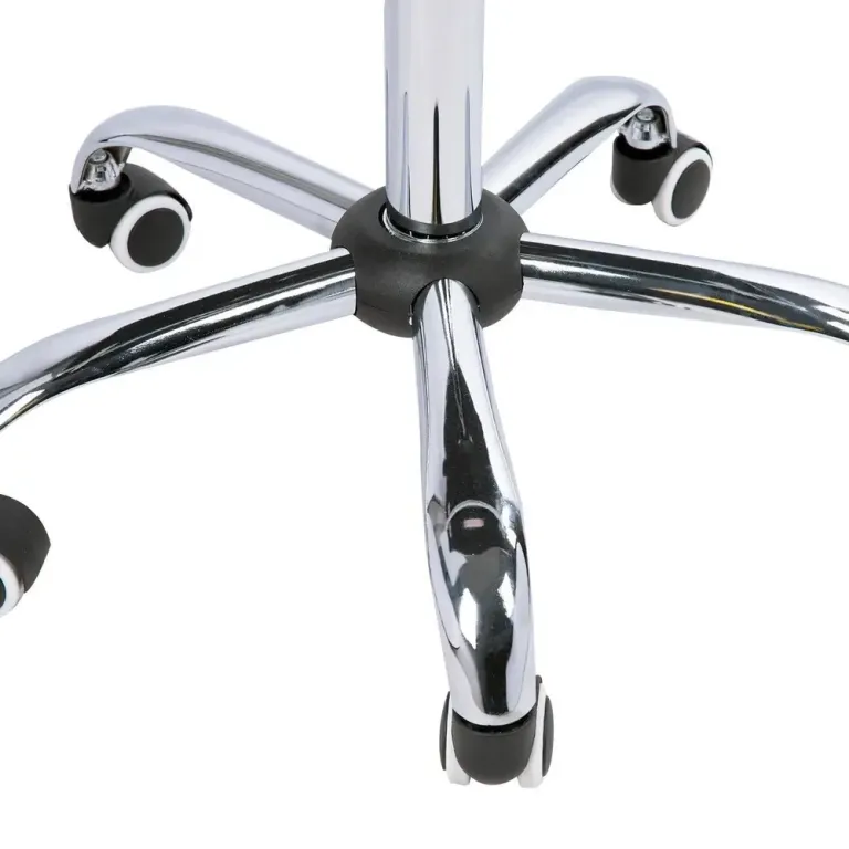 Ergonomisk Kontorsstol i PU-läder Höj- & Sänkbar Vit Elegant Silver