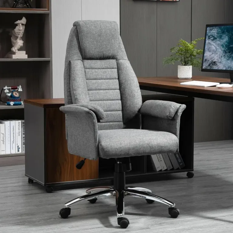 Ergonomisk Kontorsstol i Retrostil Höjbar Grå