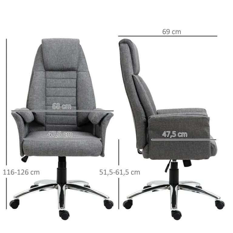 Ergonomisk Kontorsstol i Retrostil Höjbar Grå