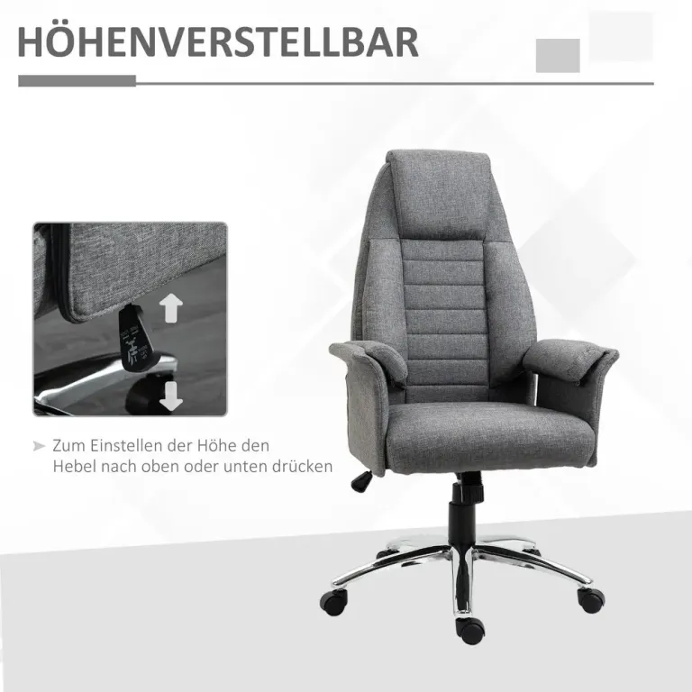 Ergonomisk Kontorsstol i Retrostil Höjbar Grå