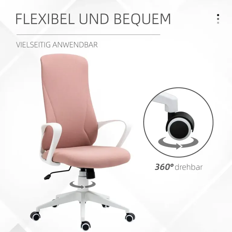 Ergonomisk Kontorsstol i Tyg Höj- & Sänkbar Rosa