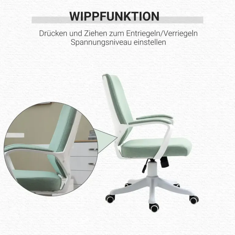 Ergonomisk Kontorsstol i Tyg med Armstöd Grön