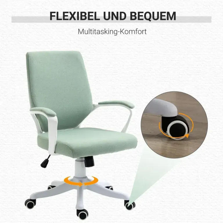 Ergonomisk Kontorsstol i Tyg med Armstöd Grön
