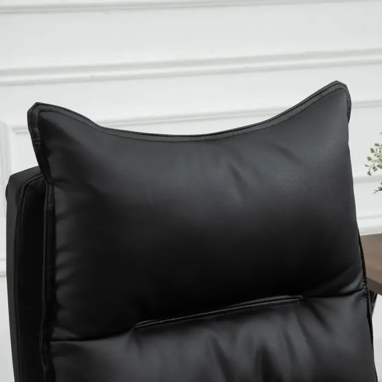 Ergonomisk Kontorsstol med Armstöd och Fotstöd Bekväm Läder