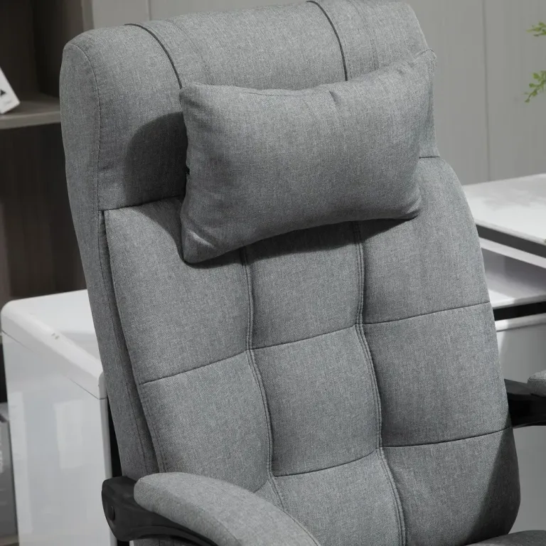 Ergonomisk Kontorsstol med Fotstöd & Liggfunktion Grå