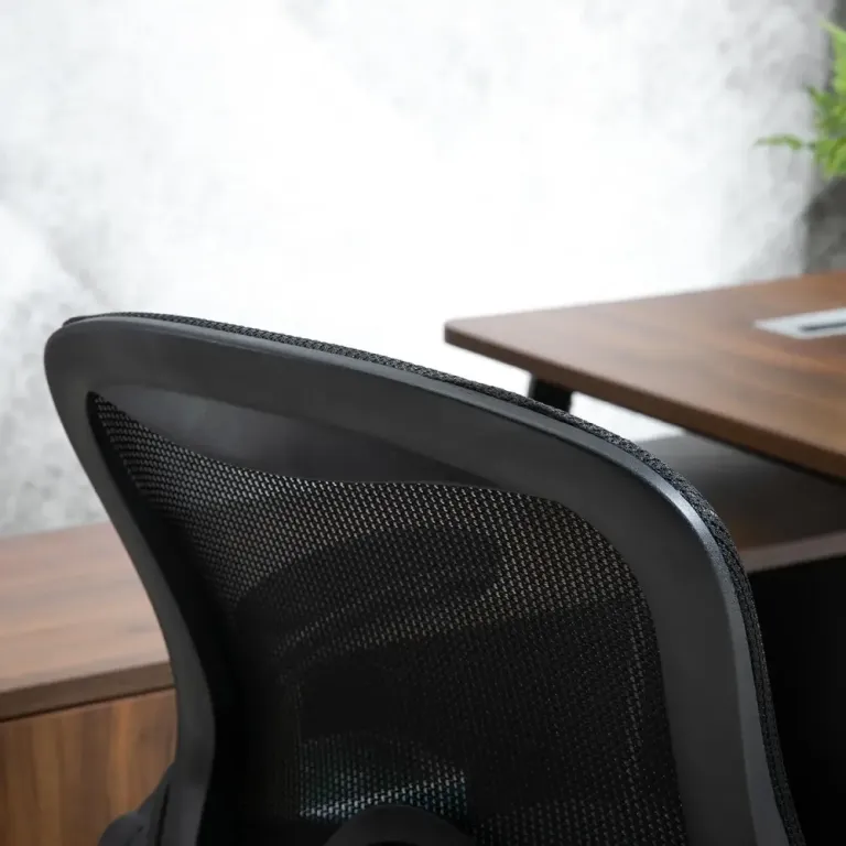 Ergonomisk Kontorsstol med Fotstöd & Ståfunktion Svart