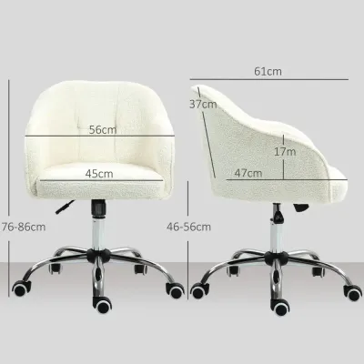Ergonomisk Kontorsstol med Gungfunktion Gräddvit