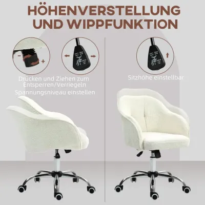 Ergonomisk Kontorsstol med Gungfunktion Gräddvit
