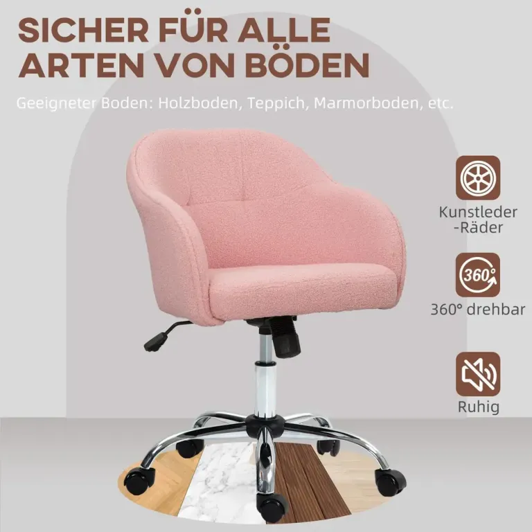 Ergonomisk Kontorsstol med Gungfunktion Rosa