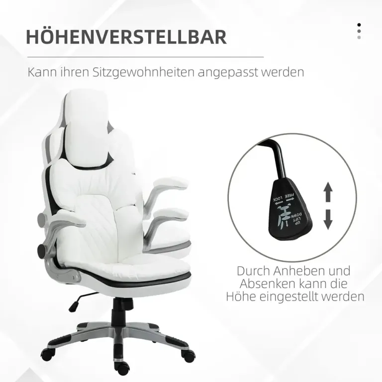 Ergonomisk Kontorsstol med Justerbara Armstöd Grå