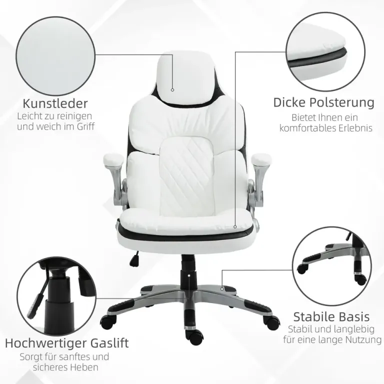 Ergonomisk Kontorsstol med Justerbara Armstöd Grå
