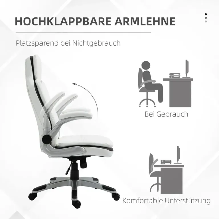 Ergonomisk Kontorsstol med Justerbara Armstöd Grå
